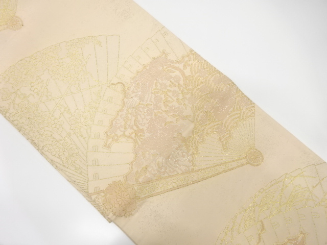 JAPANESE KIMONO / ANTIQUE FUKURO OBI / SILK / WOVEN PHOENIX & SAKURA